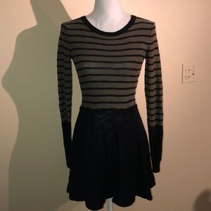 EXPRESS Striped Olive Green Sweater Dress